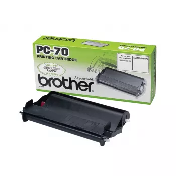 Fax kasetė Brother PC70 – juoda, 140 puslapių, skirta FAXT72/74/76/78/7 Plus/92/94/96/98