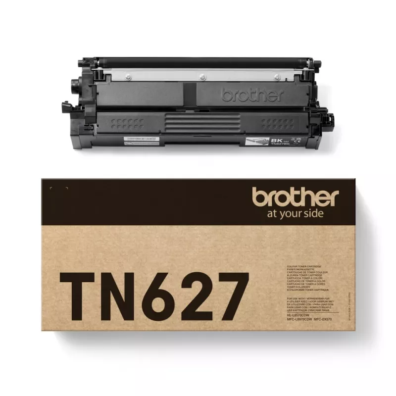 Originalus kasečių toneris Brother TN-627BK juodas – išeiga 10 000 puslapių, 1 vnt.