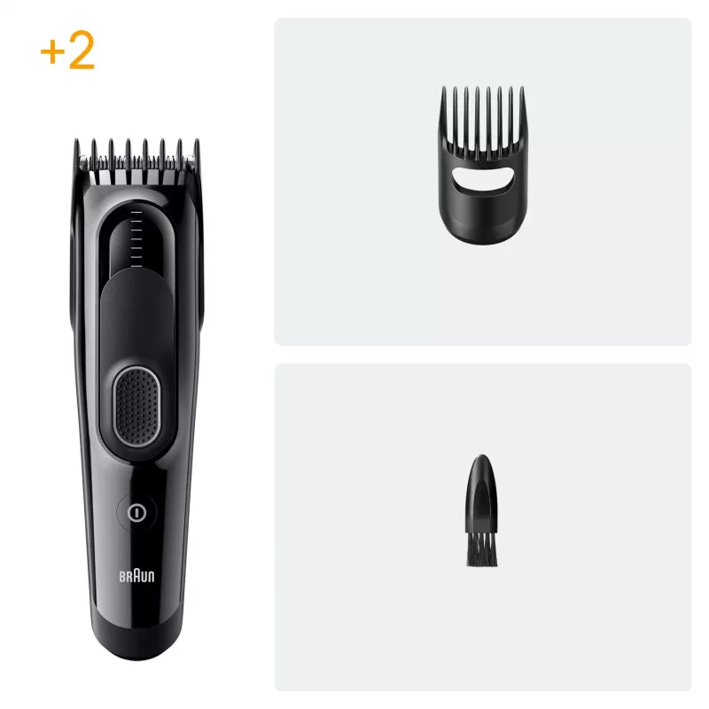 Braun HC5510 plaukų kirpimo mašinėlė, juoda, 9 nustatymai, NiMH