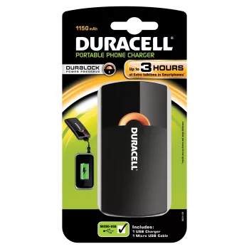 Duracell Mobile Charger nešiojamas įkroviklis mobiliesiems telefonams, juodas, USB, vidaus ir lauko naudojimui