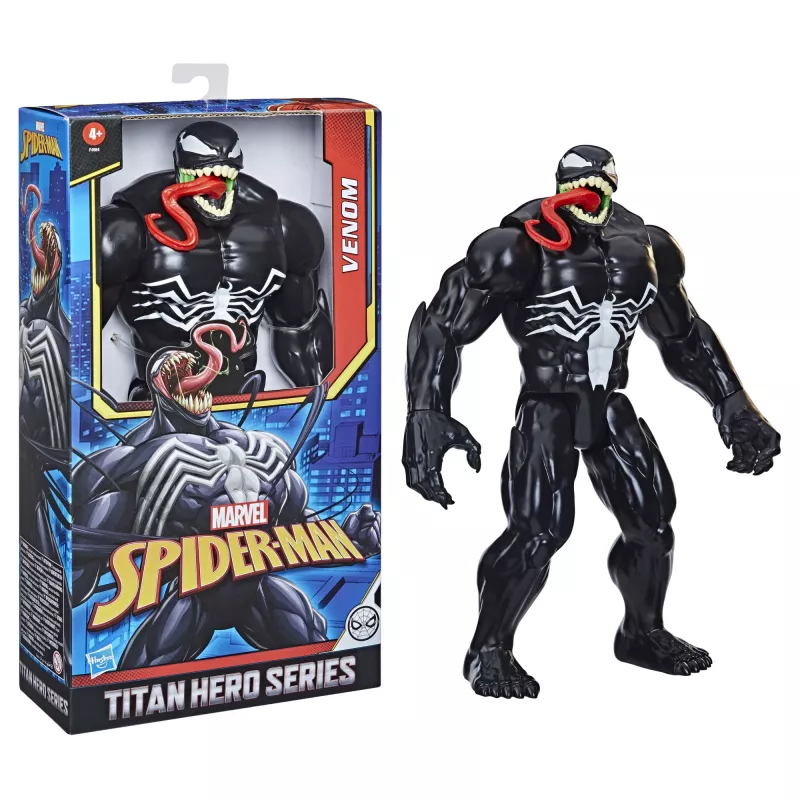 Marvel Spider-Man Titan Hero Series Venom figūrėlė, 4 m+, Juoda, Raudona, Balta