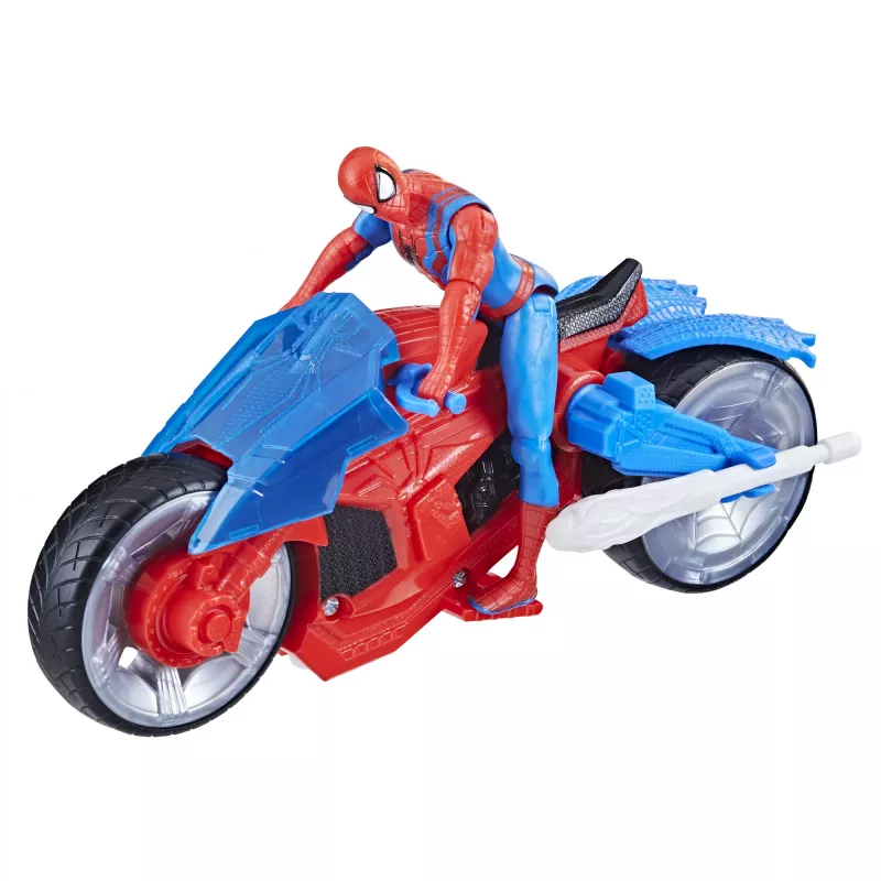 Marvel Spider-Man Web Blast Cycle žaislinis motociklas su Spider-Man figūrėle