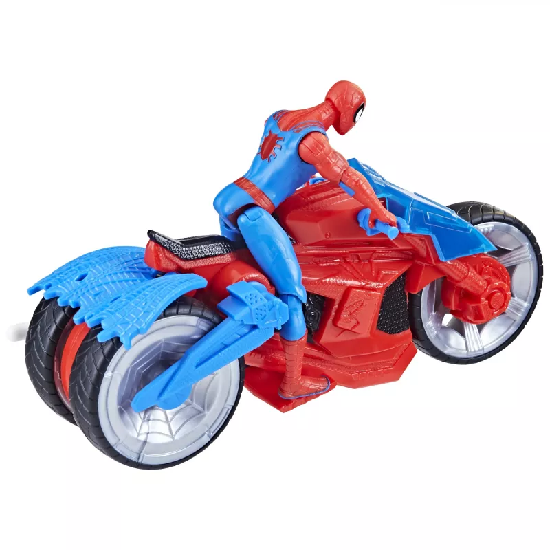 Marvel Spider-Man Web Blast Cycle žaislinis motociklas su Spider-Man figūrėle