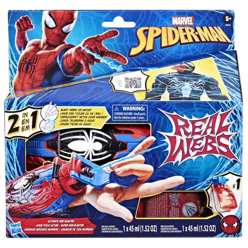 Žaidimų rankinis blasteris „Marvel Spider-Man Real Webs Ultimate Web Blaster“