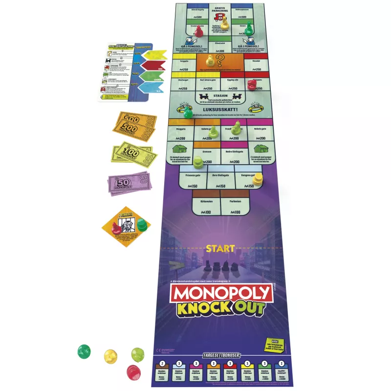Monopoly Knockout – šeimų žaidimas su stumdomais žetonais