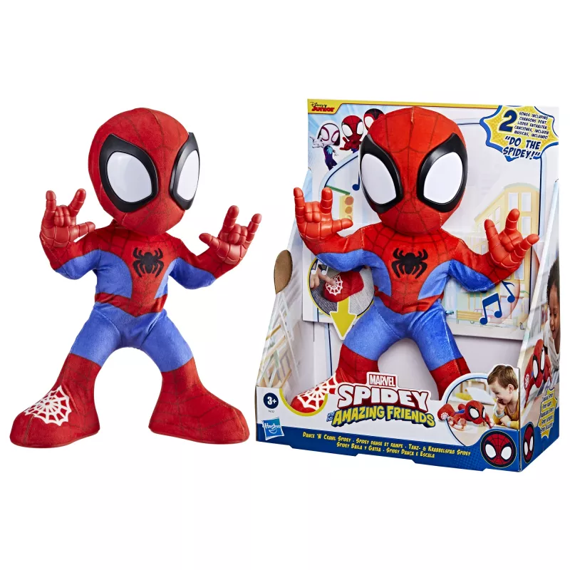 Marvel Spidey ir Jo Nuostabūs Draugai Šokantis ir Ropojantis Spidey, Interaktyvus Minkštas Žaislas su Muzika ir Garais