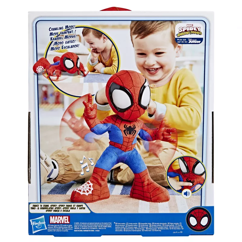 Marvel Spidey ir Jo Nuostabūs Draugai Šokantis ir Ropojantis Spidey, Interaktyvus Minkštas Žaislas su Muzika ir Garais