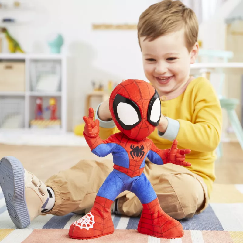 Marvel Spidey ir Jo Nuostabūs Draugai Šokantis ir Ropojantis Spidey, Interaktyvus Minkštas Žaislas su Muzika ir Garais