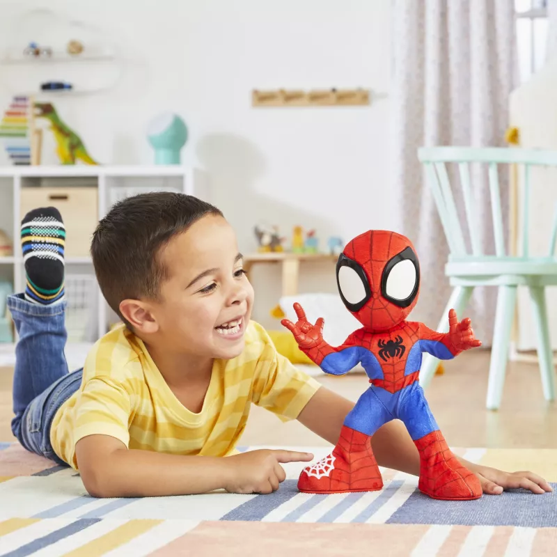 Marvel Spidey ir Jo Nuostabūs Draugai Šokantis ir Ropojantis Spidey, Interaktyvus Minkštas Žaislas su Muzika ir Garais