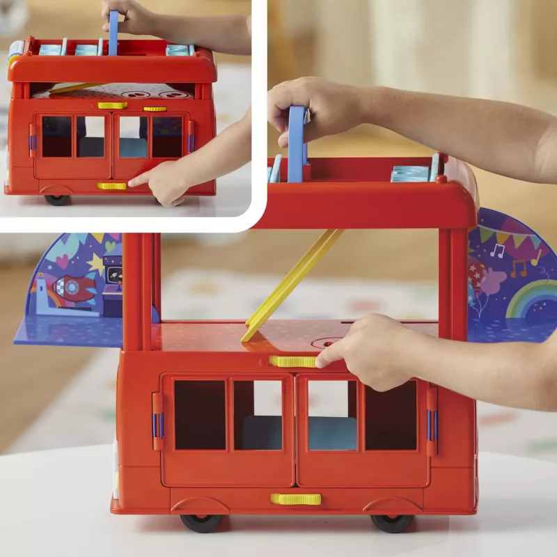 Peppa Pig 2 viename vakarėlių autobusas, veiksmo/nuotykių, 3 metai, įvairiaspalvis, plastikinis