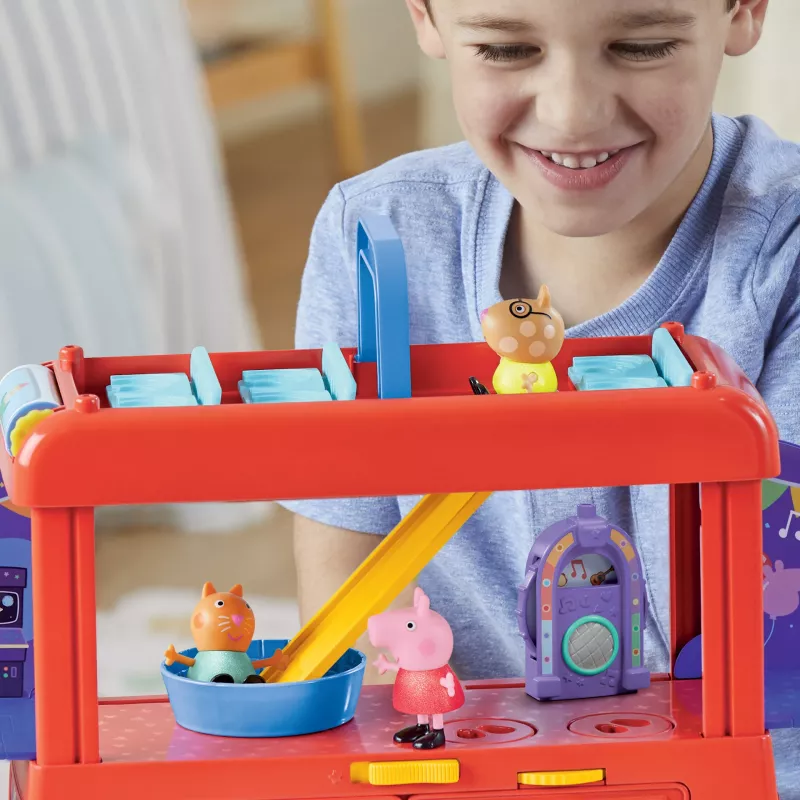 Peppa Pig 2 viename vakarėlių autobusas, veiksmo/nuotykių, 3 metai, įvairiaspalvis, plastikinis