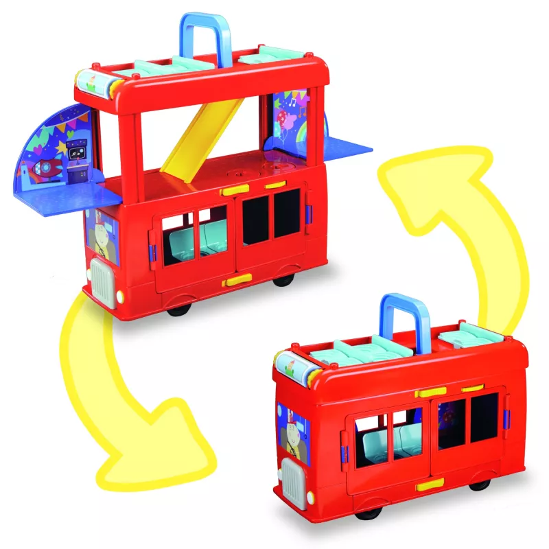 Peppa Pig 2 viename vakarėlių autobusas, veiksmo/nuotykių, 3 metai, įvairiaspalvis, plastikinis