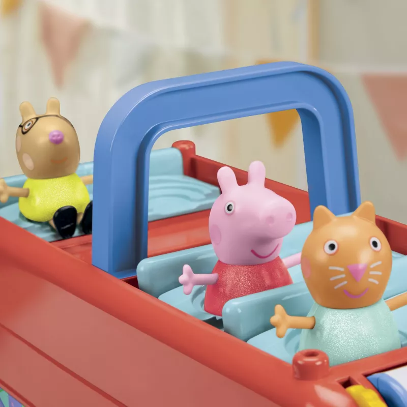 Peppa Pig 2 viename vakarėlių autobusas, veiksmo/nuotykių, 3 metai, įvairiaspalvis, plastikinis