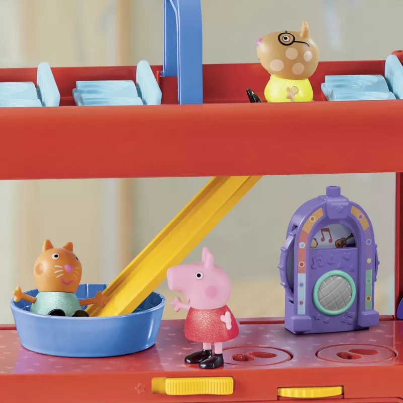 Peppa Pig 2 viename vakarėlių autobusas, veiksmo/nuotykių, 3 metai, įvairiaspalvis, plastikinis
