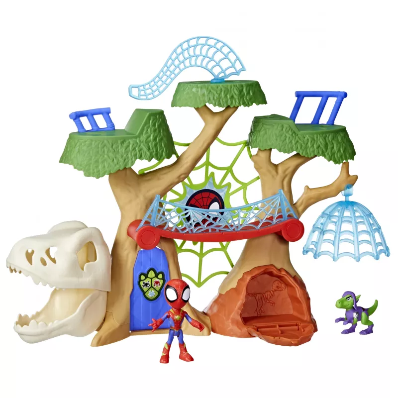 Žaidimų rinkinys Veiksmo/Nuotykių Hasbro Marvel Spidey and His Amazing Friends Dino Webs Treehouse