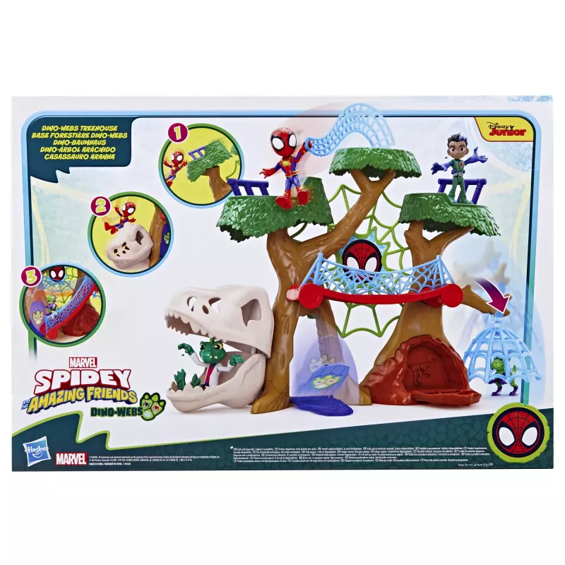 Žaidimų rinkinys Veiksmo/Nuotykių Hasbro Marvel Spidey and His Amazing Friends Dino Webs Treehouse