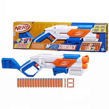 Nerf N Series Strikeback mėlynai oranžinis baltas 8+