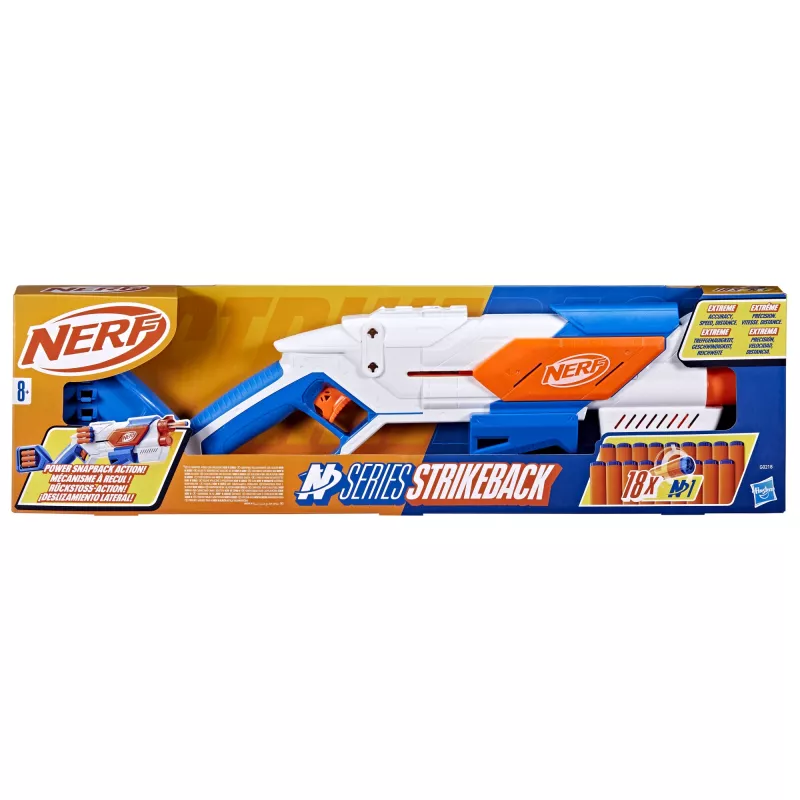 Nerf N Series Strikeback mėlynai oranžinis baltas 8+