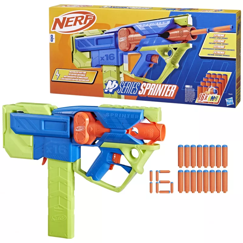 Nerf N Series Sprinter F8625 mėlynai žaliai oranžinis motorizuotas strėlių paleidėjas