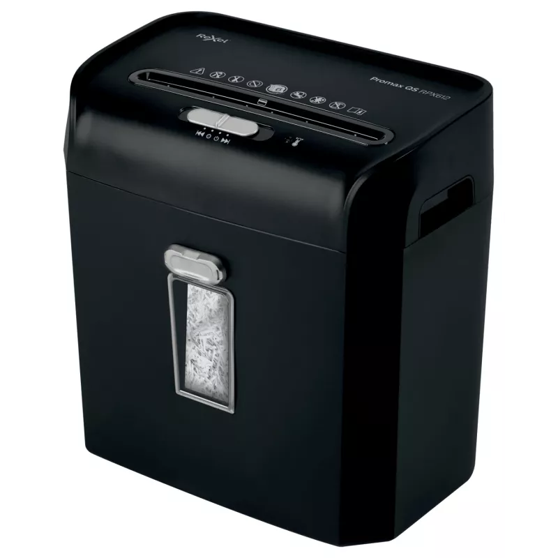Rexel ProMax RPX612 popieriaus smulkintuvas, skersinis pjovimas, P4, 22 cm, 4 x 40 mm, 12 l, 132 lapai, 58 dB