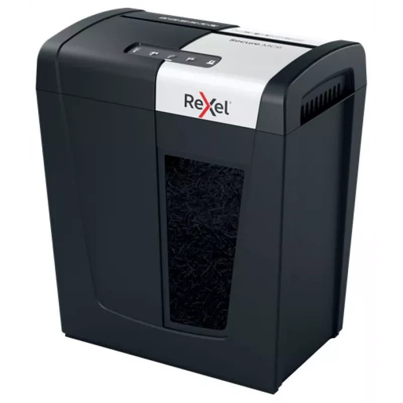 Rexel Secure MC6 Whisper-Shred popierinis smulkintuvas P5, mikro pjovimas, 2 x 15 mm, 18 L, 175 lapų, 55 dB, mygtukai