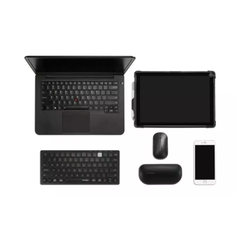 Kensington Dual Wireless Compact Keyboard - PN belaidė miniatiūrinė klaviatūra, Bluetooth, QWERTY, juoda