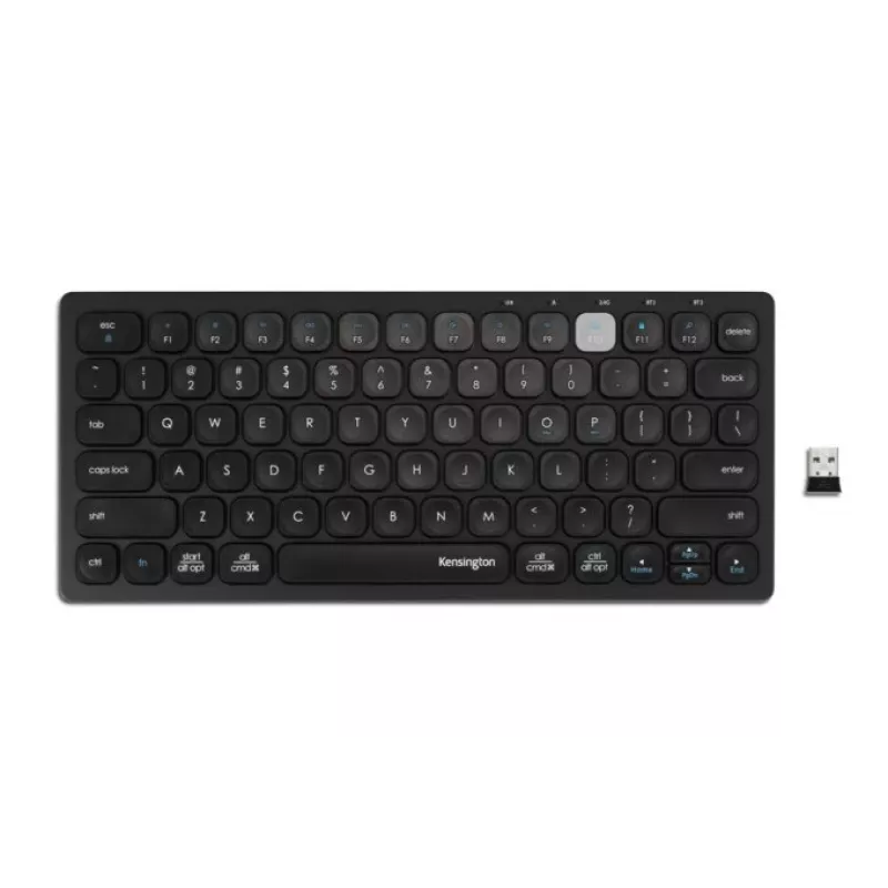 Kensington Dual Wireless Compact Keyboard - PN belaidė miniatiūrinė klaviatūra, Bluetooth, QWERTY, juoda