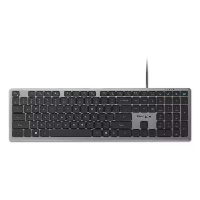 Kensington KB515 EQ belaidė klaviatūra USB-C/USB-A, pilno dydžio (100%), laidinė, USB, žirklinis mechanizmas, QWERTY, pilka
