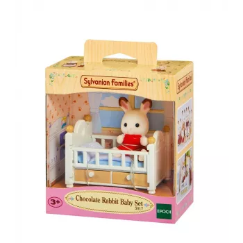 Sylvanian Families Šokoladinis Triušiukas Kūdikio Lovytė su Priedais