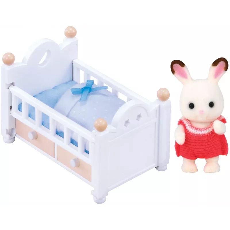 Sylvanian Families Šokoladinis Triušiukas Kūdikio Lovytė su Priedais