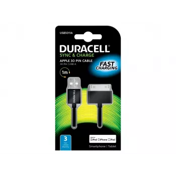 Duracell Sync/Charge kabelis 1 metras juodas