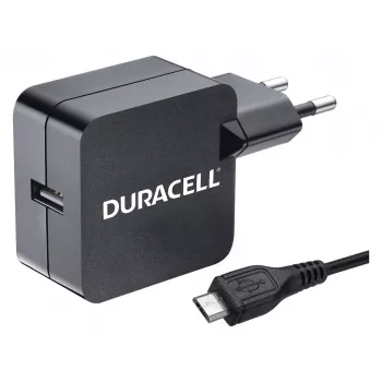 Duracell 2.4A sieninis įkroviklis telefonams/planšetėms, 5 V, 2.4 A, juodas