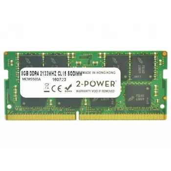 2-Power 8GB DDR4 2133MHz CL15 SoDIMM atmintis, 8 GB, 1 x 8 GB, DDR4, 2133 MHz, 260 kontaktų SO-DIMM, žalia
