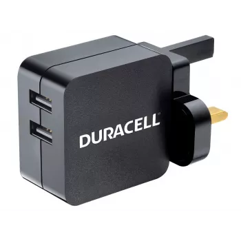 Duracell 2x2.4A USB telefono/planšetinio kompiuterio įkroviklis, vidinis, AC, 5 V, juodas