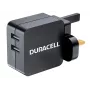 Duracell 2x2.4A USB telefono/planšetinio kompiuterio įkroviklis, vidinis, AC, 5 V, juodas