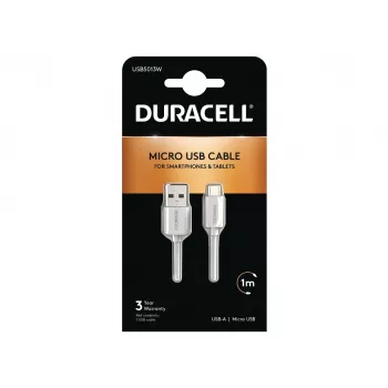 Duracell Sync/Charge kabelis 1 m baltas, USB A, Micro-USB A, 2.0