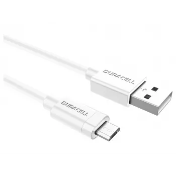 Duracell Sync/Charge kabelis 1 m baltas, USB A, Micro-USB A, 2.0
