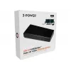 2-Power USB 3.0 dviejų ekranų dokų stotelė, jungtis: USB Type-A, USB Type-B, 3,5 mm, Gigabit Ethernet, juoda