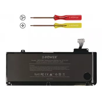 2-Power 10.95V 6000mAh li-polimerinė nešiojamojo kompiuterio baterija, skirta Apple MacBook Pro 13 col. A1278, 2009 m. vidurys (EMC2326)