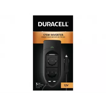 Duracell 175W inverteris su dviem EU lizdais, universalus, vidaus naudojimui, 12 V, 175 W