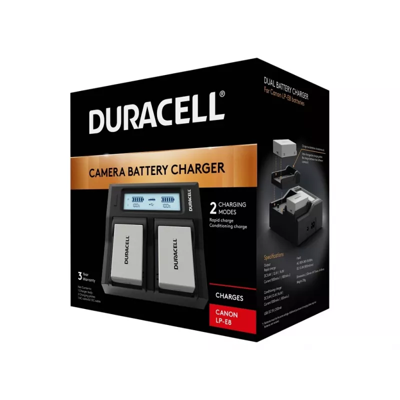 Duracell DRC6104 dviejų kamerų baterijų įkroviklis
