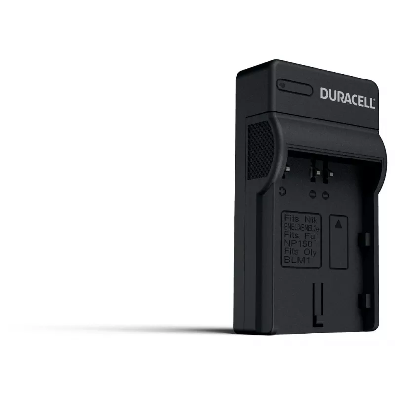 Duracell USB įkroviklis skaitmeninių fotoaparatų baterijoms, Nikon EN-EL3e, FujiFilm NP-150, juodas