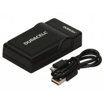 Duracell USB įkroviklis skaitmeninių fotoaparatų baterijoms, Panasonic CGA-S005/S007/S008, juodas
