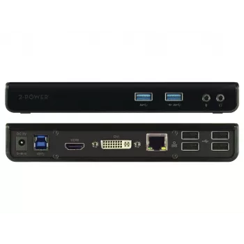 Dokavimo stotelė / prievadų replikatorius 2-Power DOC0110A, USB 3.2 Gen 1 (3.1 Gen 1) Type-B, laidinis, juodas