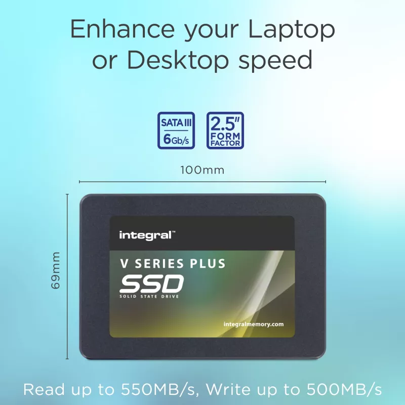 Integral 256GB SSD 2,5 colio SATA III V SERIES 2 PLUS (skaitymas 550MB/s, rašymas 500MB/s, TBW 75)