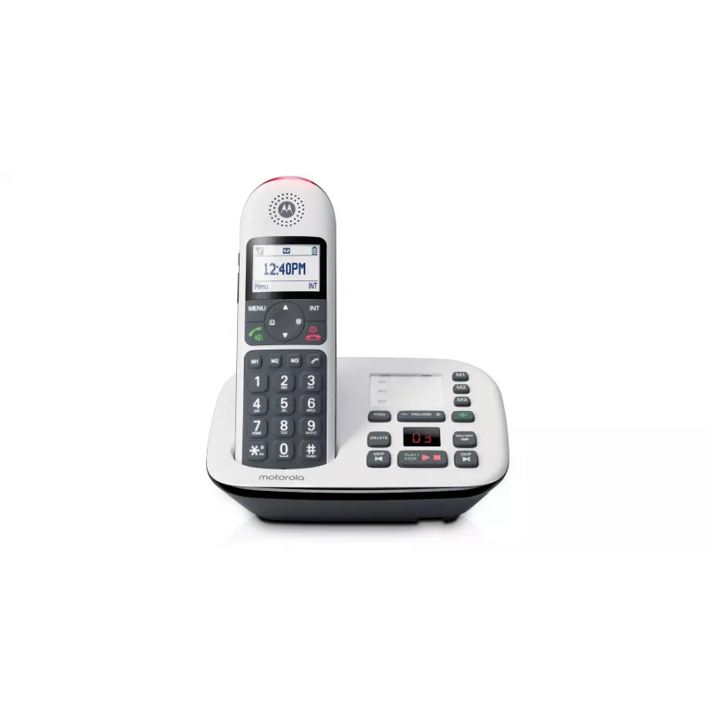 Motorola CD5011 išmanusis belaidis telefonas su skambučio identifikavimu, pilka/sidabrinė