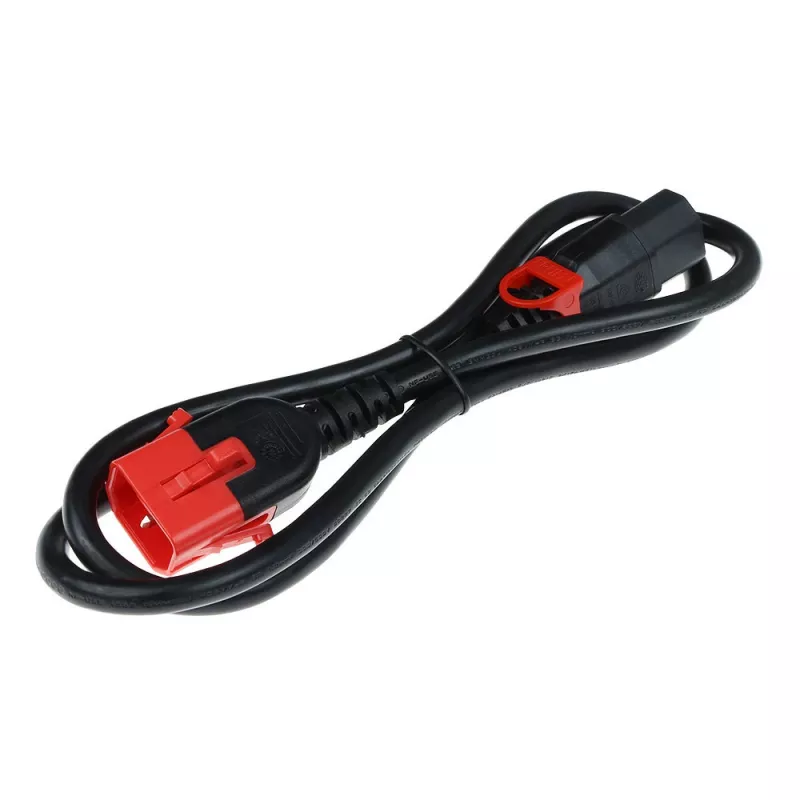 ACT Powercord C13 IEC Lock+ - C14 IEC Lock dvigubas užraktas juodas 1,5 m, PC3602