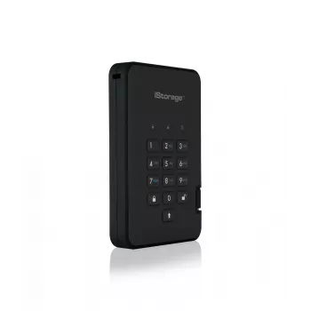 iStorage diskAshur² HDD 4TB juoda – Saugus nešiojamas kietasis diskas su AES-XTS 256 bitų aparatūriniu šifravimu, PIN apsauga, nepriklausomas nuo OS ir platformos, TAA atitinkantis, apsauga nuo brutalių atakų, atsparus dulkėms ir vandeniui