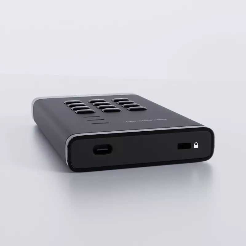iStorage diskAshur PRO3 SSD 256-bit 2TB FIPS 140-3 Level 3, 2 TB, 2,5 colio, USB Type-A / USB Type-C, 3.2 Gen 1 (3.1 Gen 1), 448 MB/s, Juoda