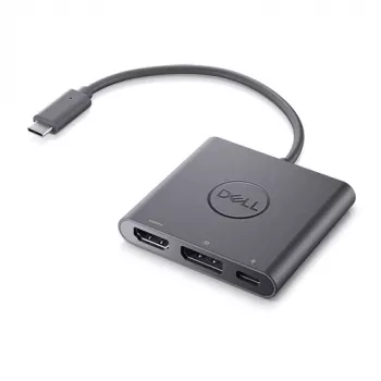 DELL Adapter USB-C į HDMI/DP su maitinimo perdavimu, laidinis, USB 3.2 Gen 2 (3.1 Gen 2) Type-C, juodas, 3840 x 2160 pikselių